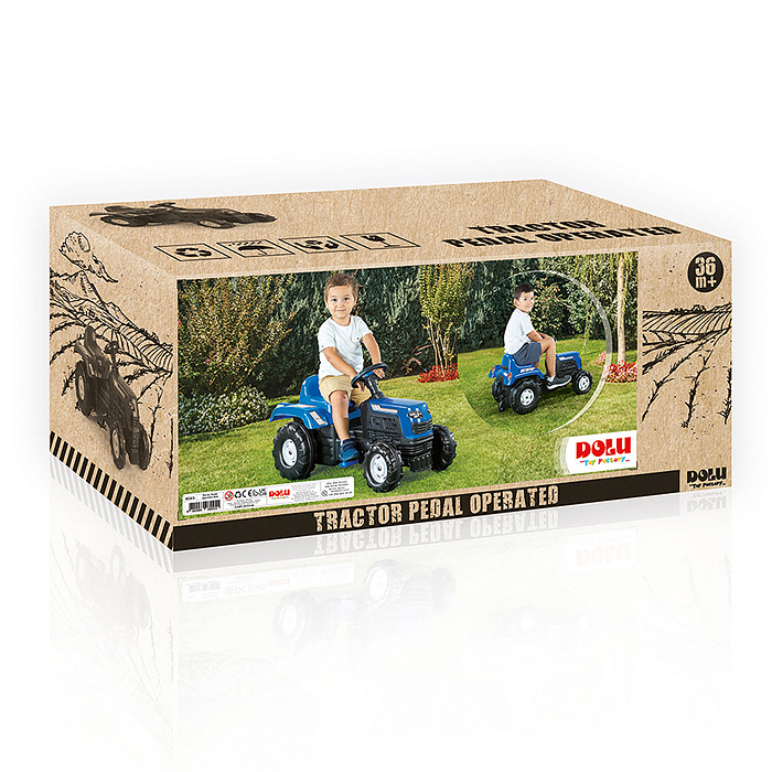 Трактор педальный Ranchero, клаксон, синий