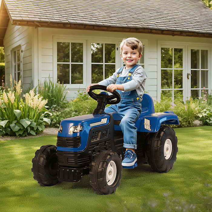 Трактор педальный Ranchero, клаксон, синий