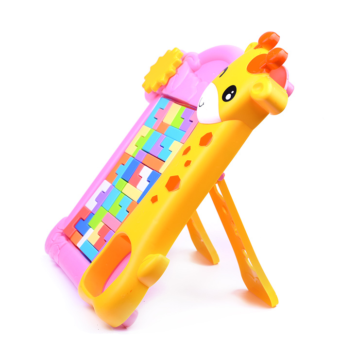 Логическая игра XZ-1074B "Умный жираф" 3в1 (розовый) в коробке