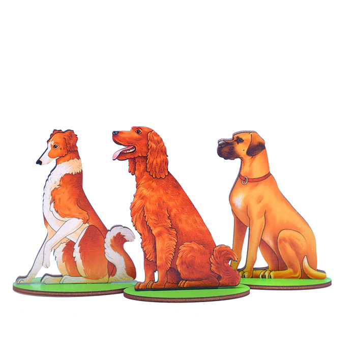 Игровой набор в коробке "Собаки охотничьи" (дерево)  