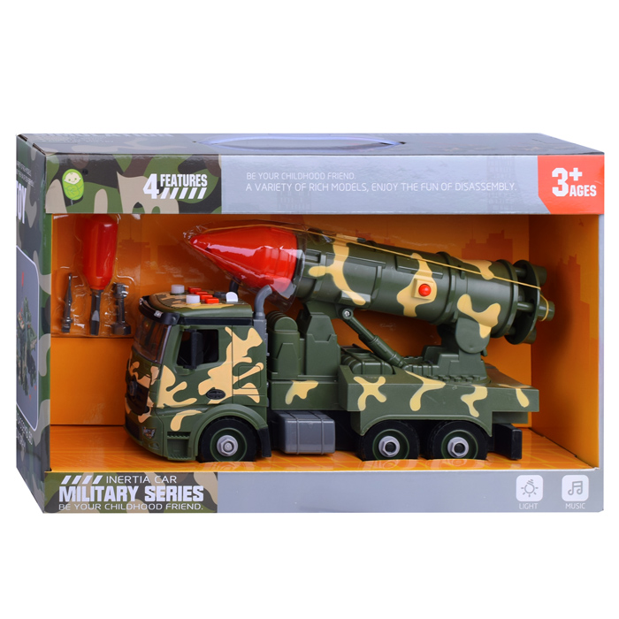 Машина JK2023-12 "Военная" с ракетой, в коробке