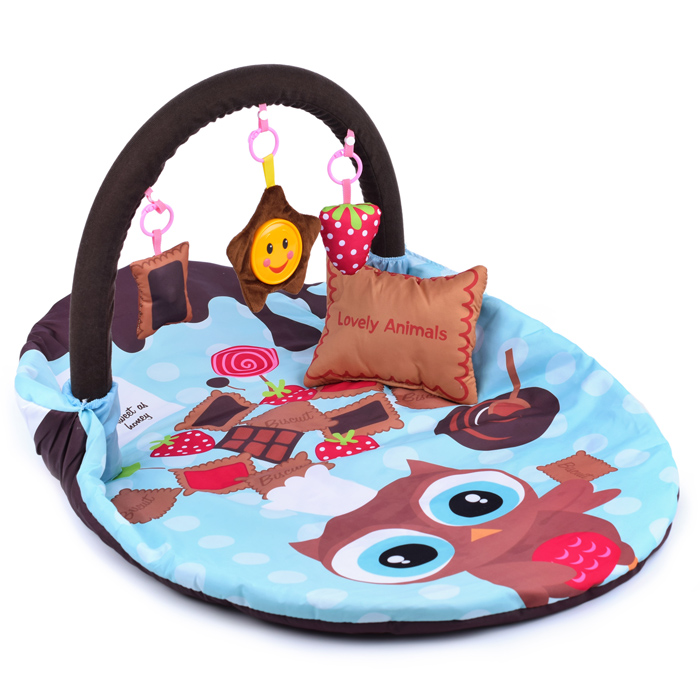 Детский развивающий коврик 66526 "Совенок" с защитной вуалью, со звуком, в коробке