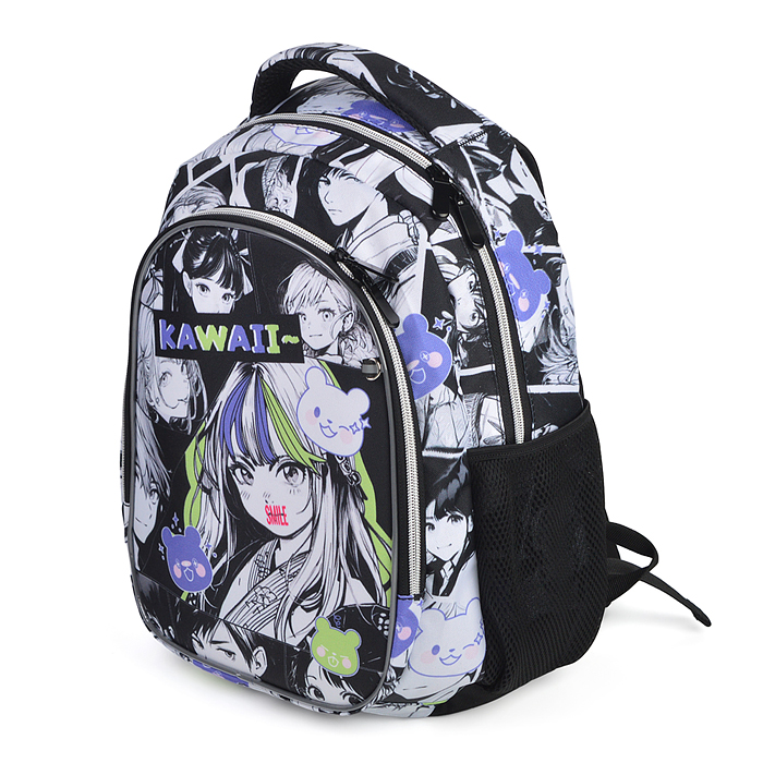 Фото к товару Рюкзак облегченный "Аниме. Smile" с анатомической спинкой, 2 отделения на молнии Рюкзак облегченный "Аниме. Smile" с анатомической спинкой, 2 отделения на молнии