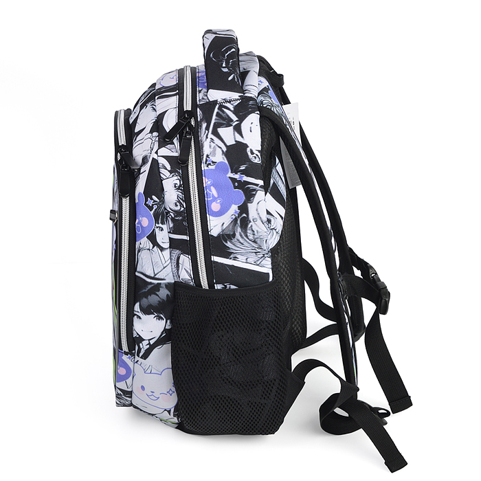 Фото к товару Рюкзак облегченный "Аниме. Smile" с анатомической спинкой, 2 отделения на молнии Рюкзак облегченный "Аниме. Smile" с анатомической спинкой, 2 отделения на молнии