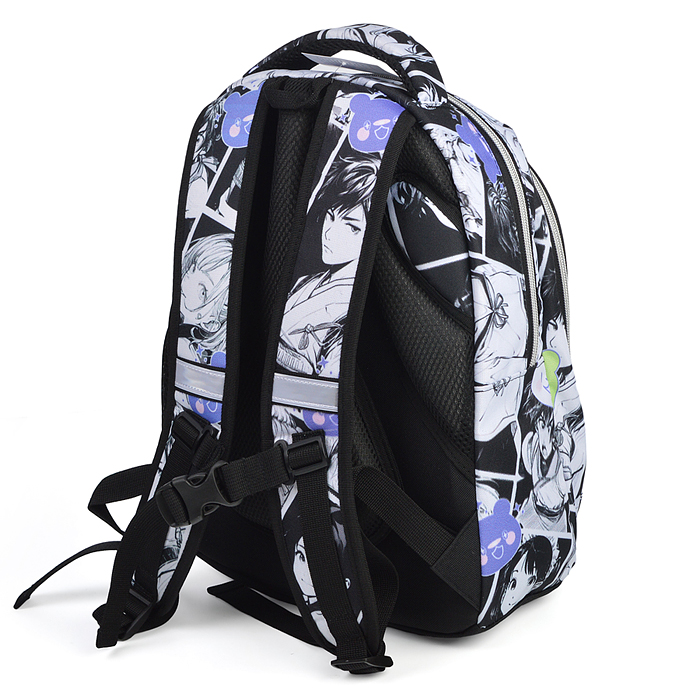 Фото к товару Рюкзак облегченный "Аниме. Smile" с анатомической спинкой, 2 отделения на молнии Рюкзак облегченный "Аниме. Smile" с анатомической спинкой, 2 отделения на молнии