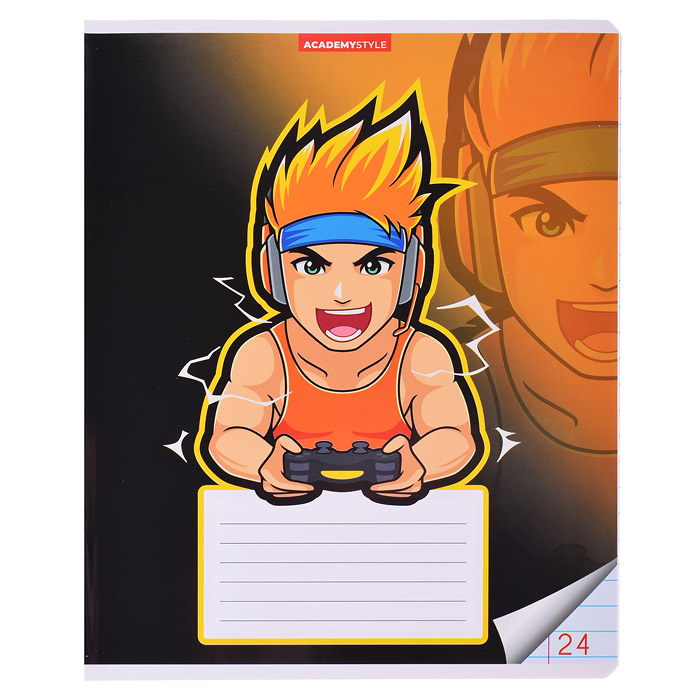 Тетрадь 24л линейка А5 полн УФ лак "Геймер"