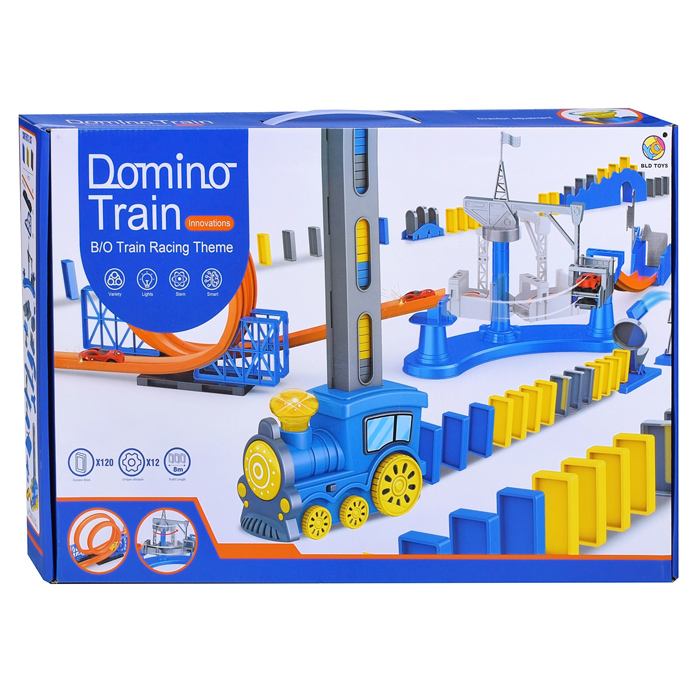 Игровой набор B7812 "Путь из домино, с паровозиком" в коробке