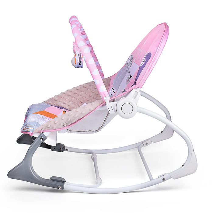 Шезлонг детский 615-3M "Белый мишка" музыка, вибрация, в коробке