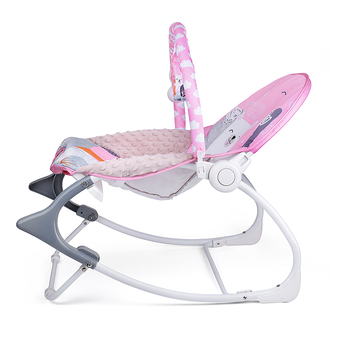 Шезлонг детский 615-3M "Белый мишка" музыка, вибрация, в коробке