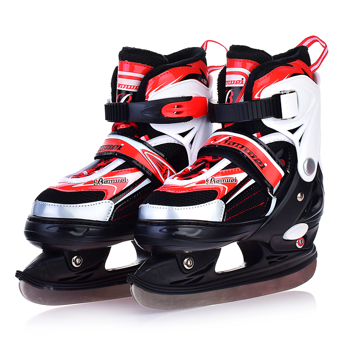 Фото к товару Коньки 00-3111 (размер S30-34) красные, в сумке Коньки 00-3111 (размер S30-34) красные, в сумке