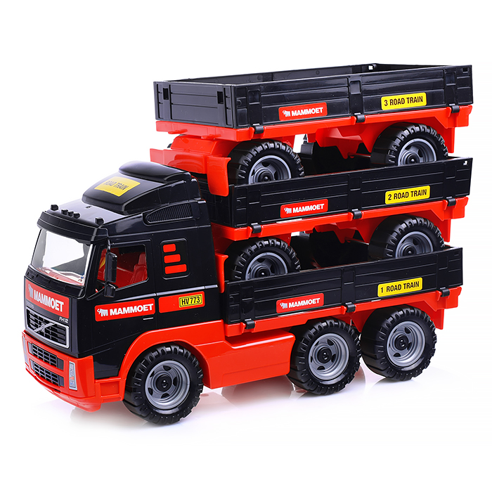 Автомобиль бортовой с двумя прицепами "MAMMOET" (в сеточке)