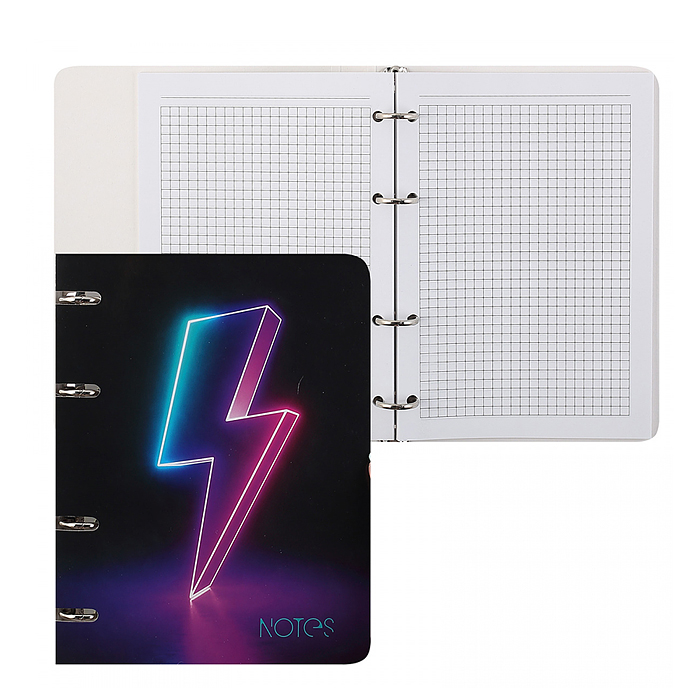 Тетрадь 80л. А5, клетка "Neon style" на кольцах