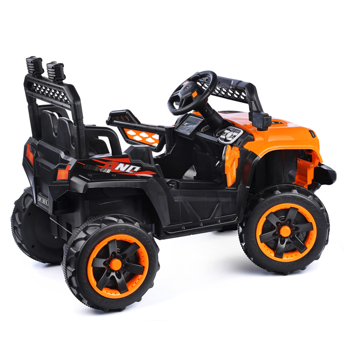 Электромобиль U023393Y "Кросс" на аккумуляторе, с р/у управлением, в коробке (оранжевый)