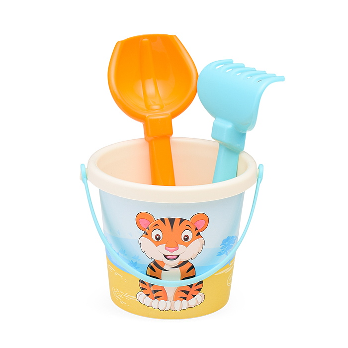Набор №656 сафари: ведро малое с наклейкой, совок №2, грабельки №2