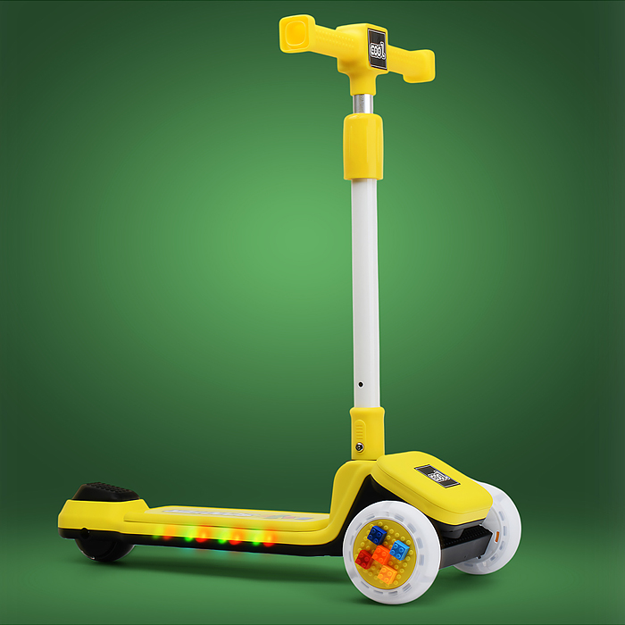 Самокат U001571Y 3-х. кол., колеса PU, желтый, в коробке