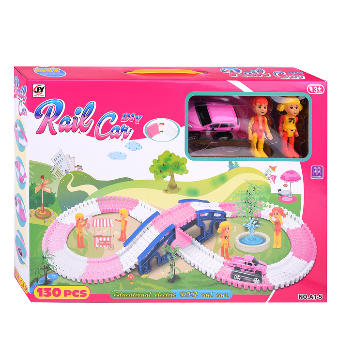 Автотрек гибкий A1-5 "Rail car" (130 дет.) в коробке