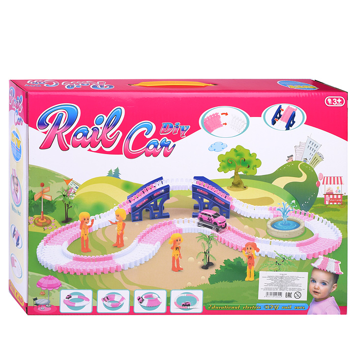 Автотрек гибкий A1-5 "Rail car" (130 дет.) в коробке