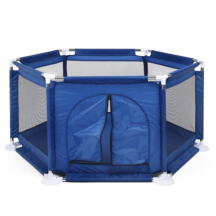 Манеж детский М8-3 шестигранный (113*130*65) цвет синий