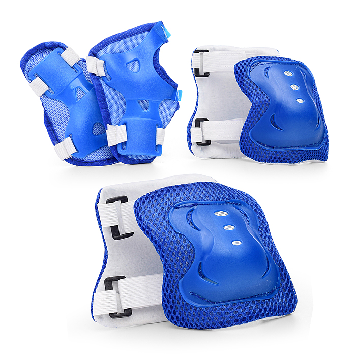 Ролики детские, M, цвет синий, цветные колеса + подарок Шлем.