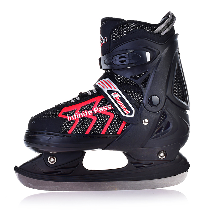 Фото к товару Коньки 00-3101 (размер М35-38) черные-красные, в сумке Коньки 00-3101 (размер М35-38) черные-красные, в сумке