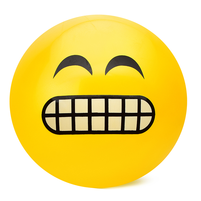 Мяч надувной PVC 00-3953 "Смайлик" 22,5 см., 60 гр. (цвет микс)