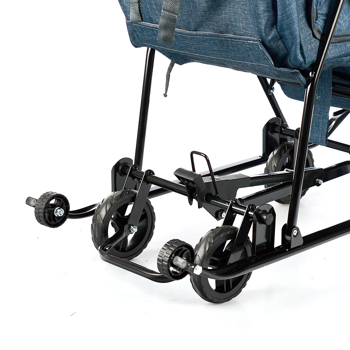 Санки-коляска Снежинка универсал-1 (лен серо-зеленый)