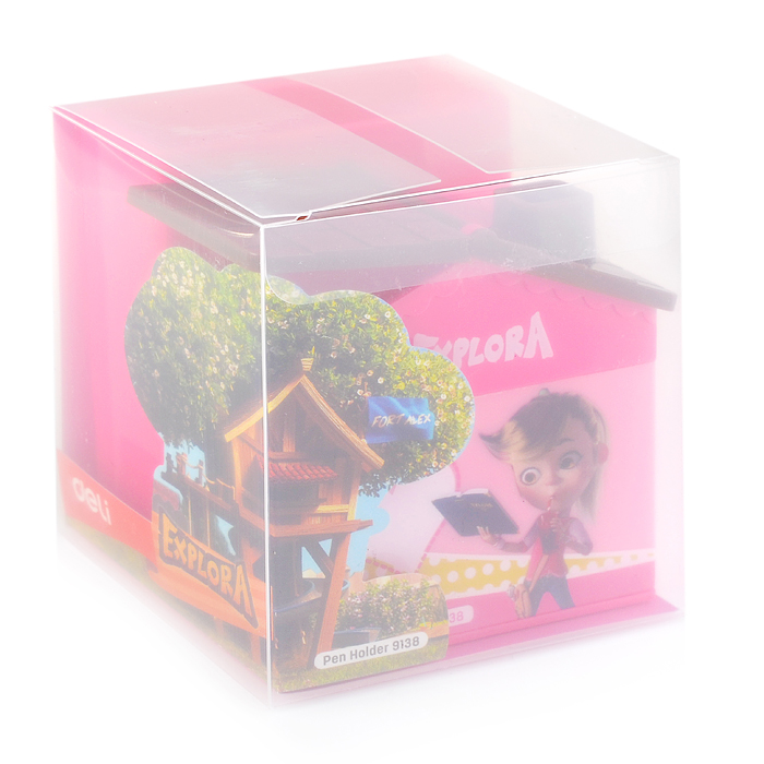 Фото к товару Подставка для пишущих принадлежностей Домик ассорти пластик Подставка для пишущих принадлежностей Домик ассорти пластик