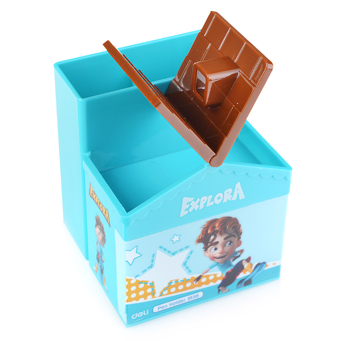 Фото к товару Подставка для пишущих принадлежностей Домик ассорти пластик Подставка для пишущих принадлежностей Домик ассорти пластик