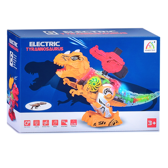 Динозавр 927-1 шестиренки, свет/звук/проектор, в коробке