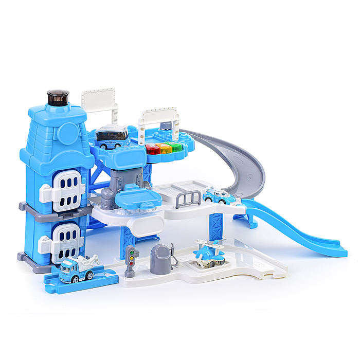 Парковка CLM-997 "Транспорт" голубая, в коробке