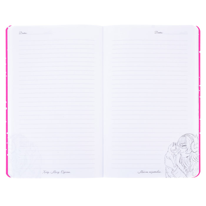 Записная книжка для девочек "Анимэ-1" (130х210мм, 56л,крепление-скрепка,обложка-Софт тач с выб