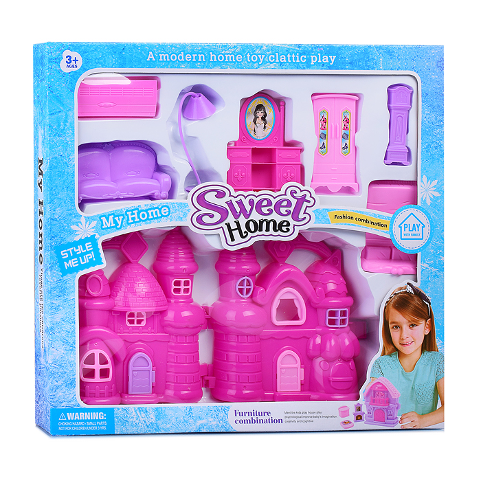 Фото к товару Дом для кукол 338A-22 "Милый дом" с мебелью, в коробке Дом для кукол 338A-22 "Милый дом" с мебелью, в коробке
