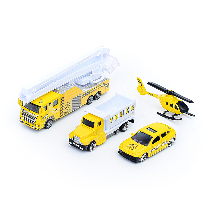 Парковка-трек CM559-20 со строительным краном, желтая, в коробке