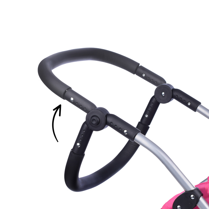 Коляска 9661 зима-лето для кукол, металлическая, с люлькой-переноской, с корзиной, цвет вишенка