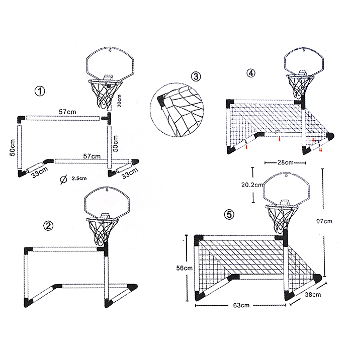 Ворота футбольные ZY620 "Спорт" в коробке