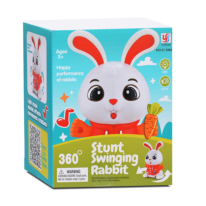 Интерактивная игрушка YJ-3064 "Заяц" на батарейках, в коробке