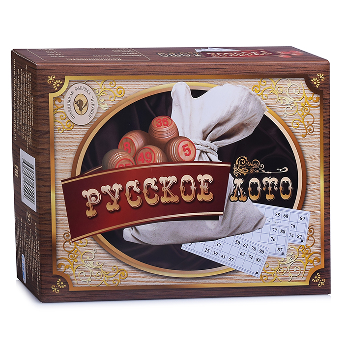 Игра Русское лото в коричневой картонной коробке (250*190*60) 