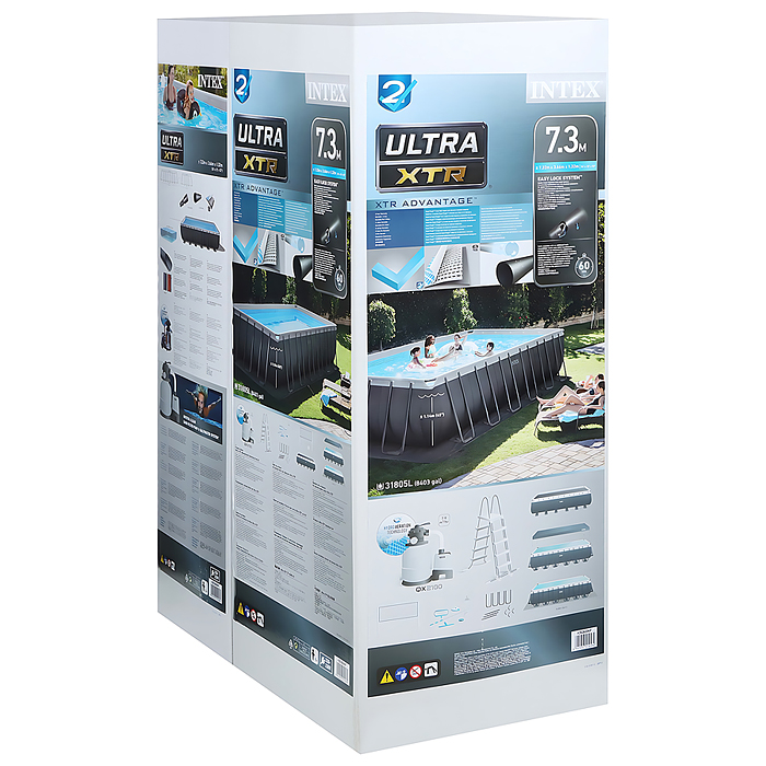 Фото к товару Бассейн каркаcный Ultra XTR Frame 732 х 366 х 132 см, комбинированный фильтр-насос, лестница, тент, Бассейн каркаcный Ultra XTR Frame 732 х 366 х 132 см, комбинированный фильтр-насос, лестница, тент,
