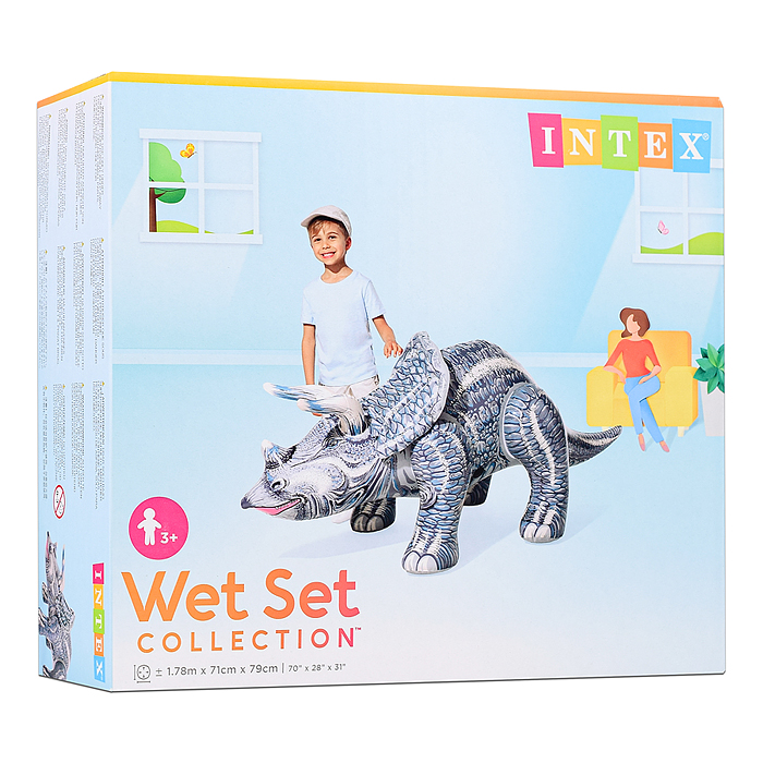 Игрушка надувная "Динозавр" от 3-8 лет, Трицератопс или Бронтозавр в ассортименте, 48594NP INTEX