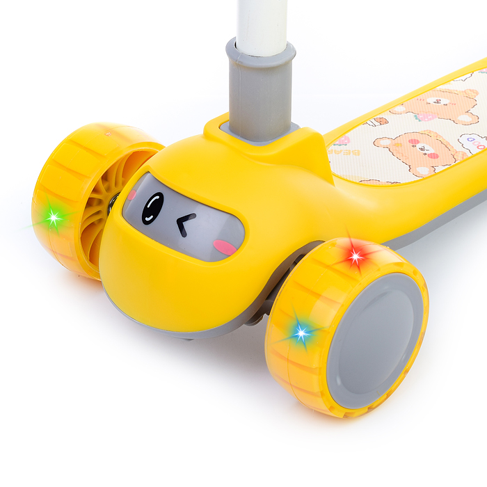 Самокат U038230Y 3-х кол., желтый, PU, ABEC 7, в коробке