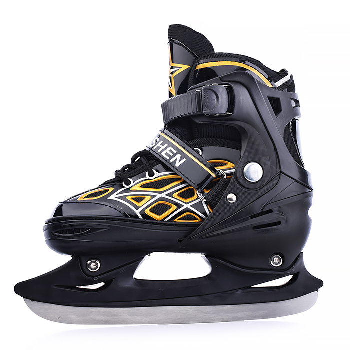 Фото к товару Коньки детские 00-1378, размер M, золото Коньки детские 00-1378, размер M, золото