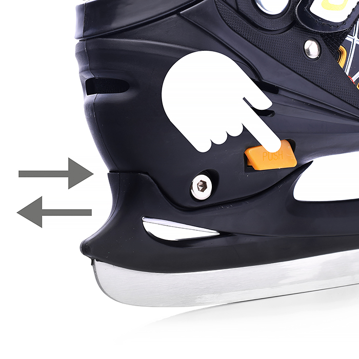 Фото к товару Коньки детские 00-1378, размер M, золото Коньки детские 00-1378, размер M, золото