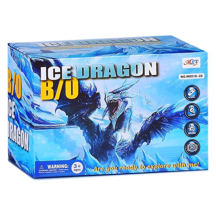 Дракон M8018-22 свирепый, на батарейках, в ассортименте, в коробке