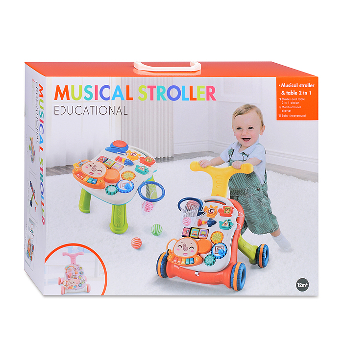 Фото к товару Ходунки N6038 "Развивайся" 2 в 1 с игровым центром, в коробке Ходунки N6038 "Развивайся" 2 в 1 с игровым центром, в коробке