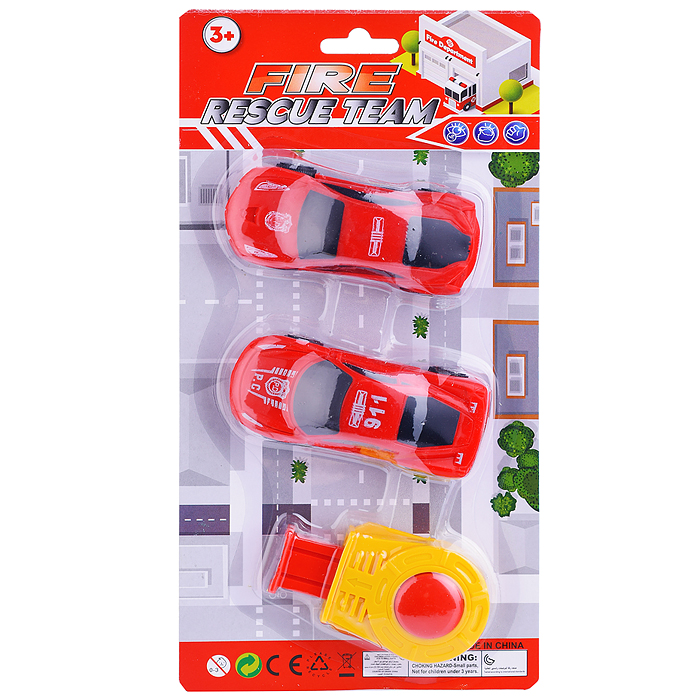 Набор машин 3553 "Пожарные" с запускающим устройством, на листе