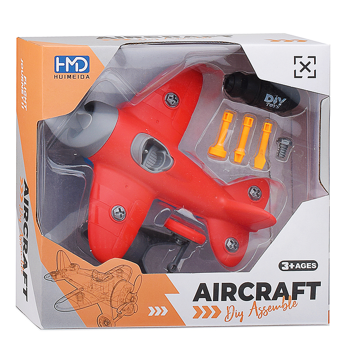 Конструктор HMD199-70 "Самолет" с отверткой, в коробке