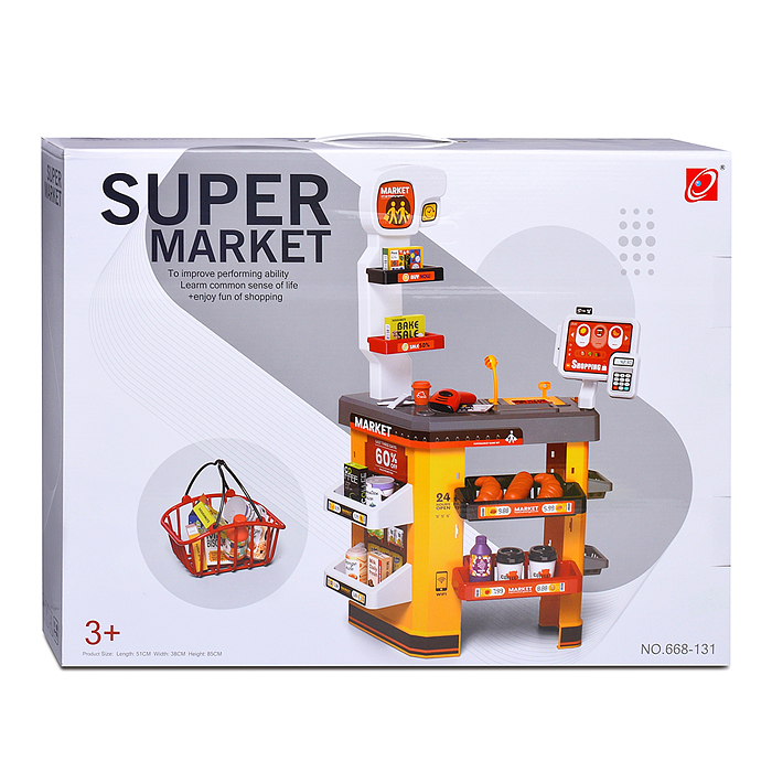 Игровой набор супермаркет 668-131 "Мой магазин" (52 предмета) в коробке