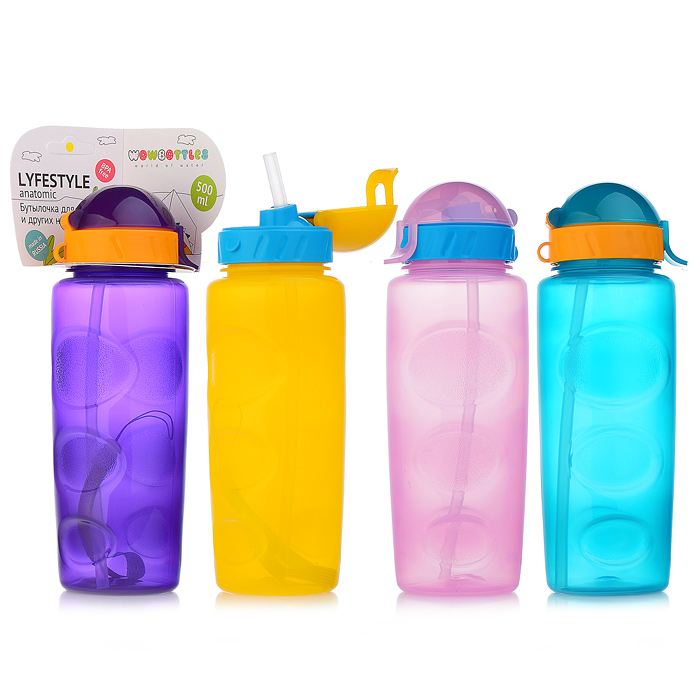 Бутылка для воды и других напитков "LIFESTYLE", 500 ml. anatomic, цвета в ассорт
