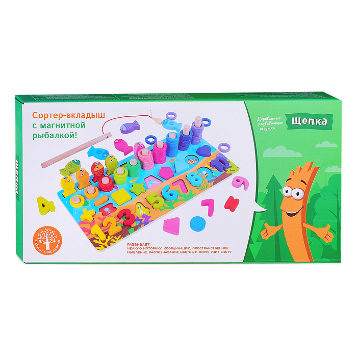 Фото к товару Набор D1162 "Сортер-Вкладыш" с магнитной рыбалкой Набор D1162 "Сортер-Вкладыш" с магнитной рыбалкой