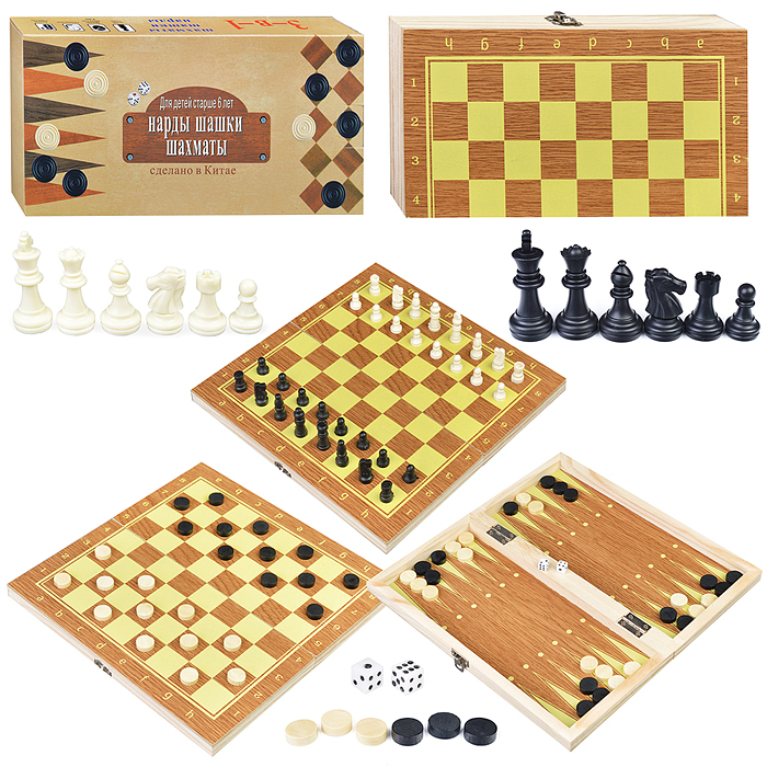 Игра 3 в 1 00-3181 "Шахматы, нарды, шашки"
